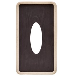Tissue box OLEYA, beige/brown, H9.7x25.5x14.5cm