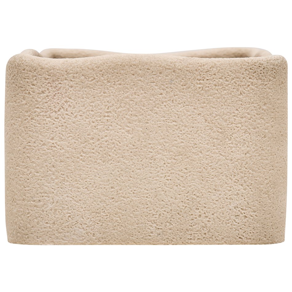 Tissue box OLEYA, beige/brown, H9.7x25.5x14.5cm