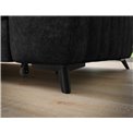Corner sofa Elkanedo L, sleeping function, Aura 06, velvet, black, H86x269x204cm