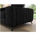Corner sofa Elkanedo L, sleeping function, Aura 06, velvet, black, H86x269x204cm