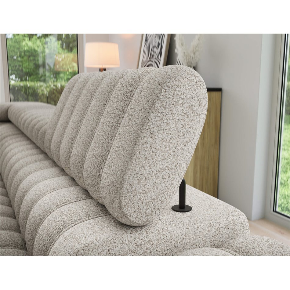 Corner sofa Elkanedo L, sleeping function, Royal 18, boucle, beige, H86x269x204cm