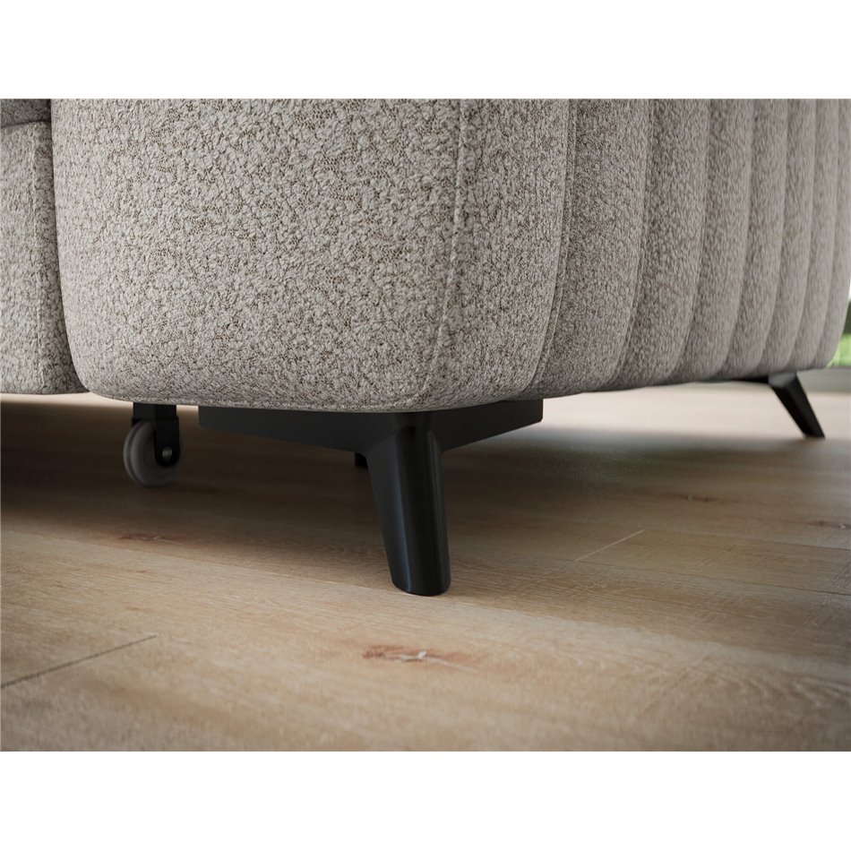 Corner sofa Elkanedo L, sleeping function, Royal 18, boucle, beige, H86x269x204cm