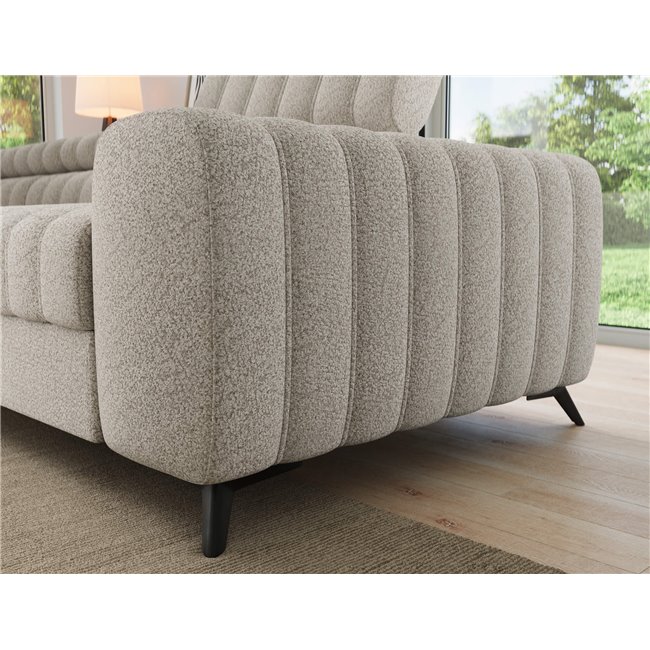 Corner sofa Elkanedo L, sleeping function, Royal 18, boucle, beige, H86x269x204cm