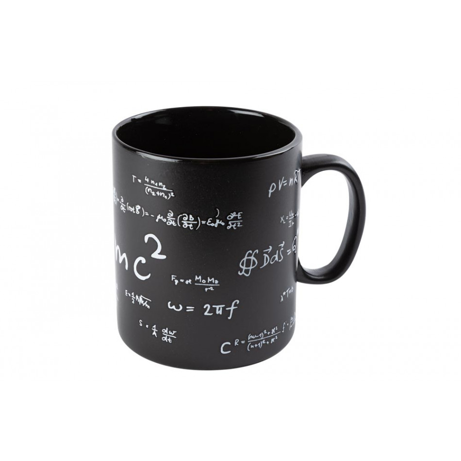 Black stoneware mug  Mathematic,13x11cm