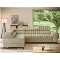 Corner sofa Elkanedo L, sleeping function, Aura 18, velvet, beige, H86x269x204cm