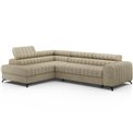 Corner sofa Elkanedo L, sleeping function, Aura 18, velvet, beige, H86x269x204cm
