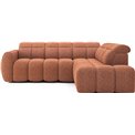Corner sofa Elfalconn R, electrically extendable, Coralline 30, orange, H107x258x208cm