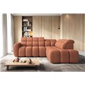 Corner sofa Elfalconn R, electrically extendable, Coralline 30, orange, H107x258x208cm