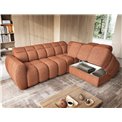 Corner sofa Elfalconn R, electrically extendable, Coralline 30, orange, H107x258x208cm