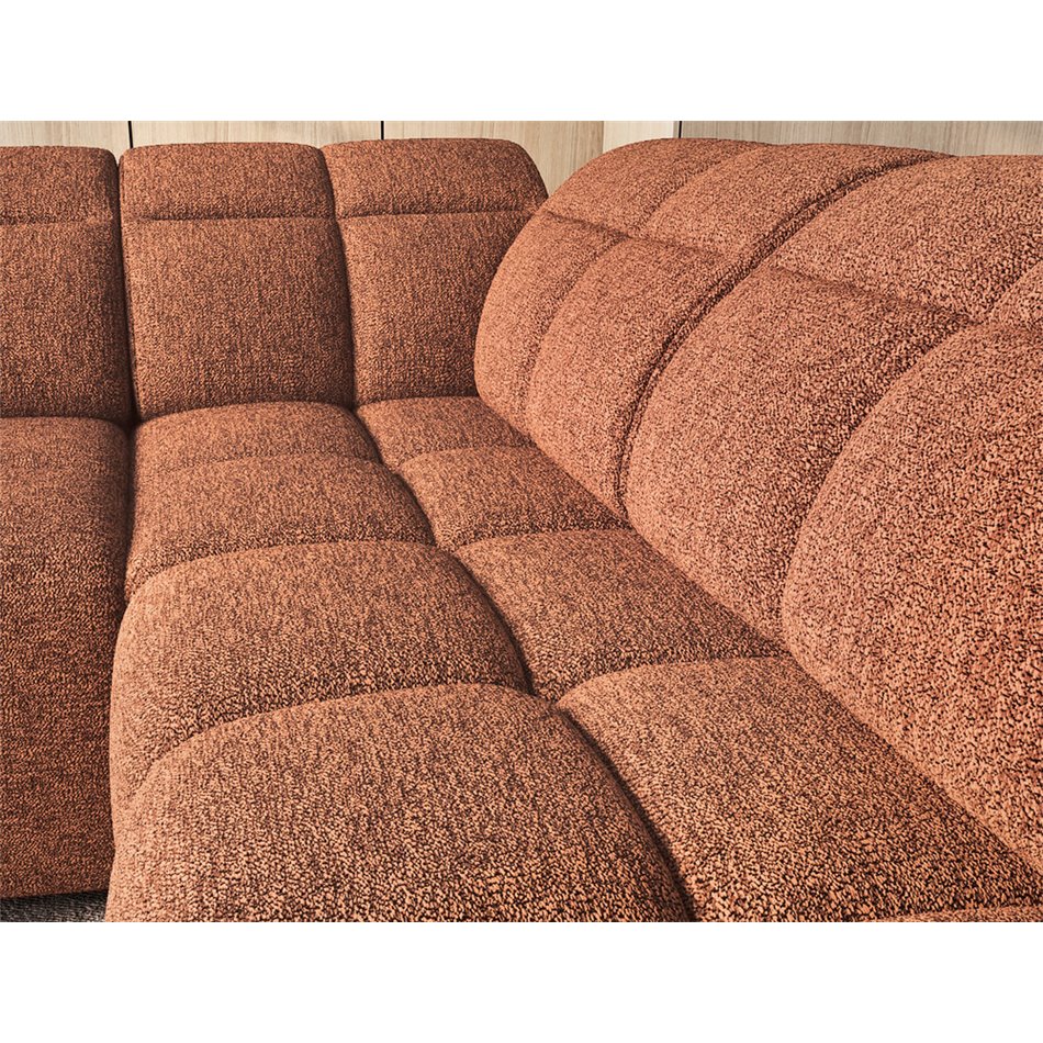 Corner sofa Elfalconn R, electrically extendable, Coralline 30, orange, H107x258x208cm