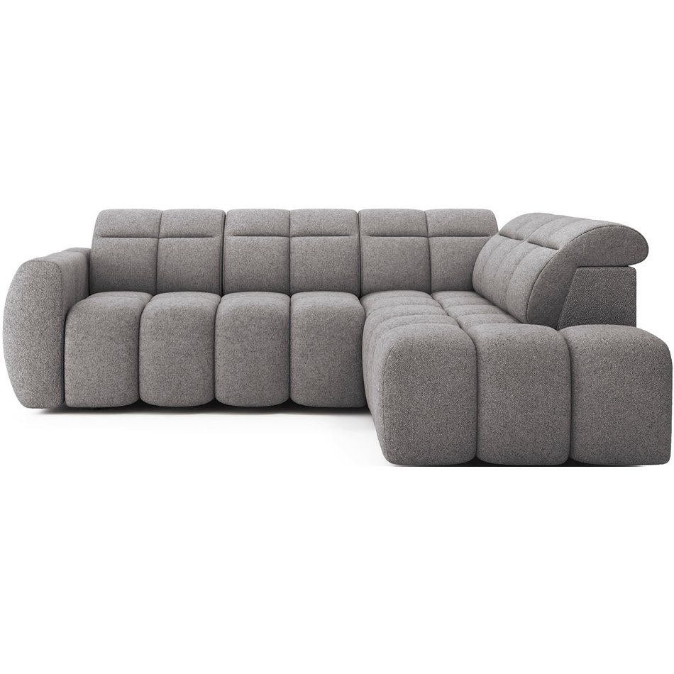 Corner sofa Elfalconn R, electrically extendable, Paolli 04, grey, H107x258x208cm