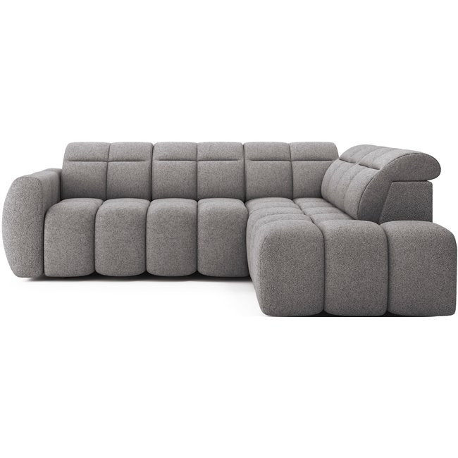 Corner sofa Elfalconn R, electrically extendable, Paolli 04, grey, H107x258x208cm