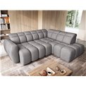 Corner sofa Elfalconn R, electrically extendable, Paolli 04, grey, H107x258x208cm