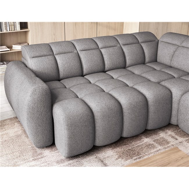 Corner sofa Elfalconn R, electrically extendable, Paolli 04, grey, H107x258x208cm