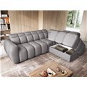 Corner sofa Elfalconn R, electrically extendable, Paolli 04, grey, H107x258x208cm