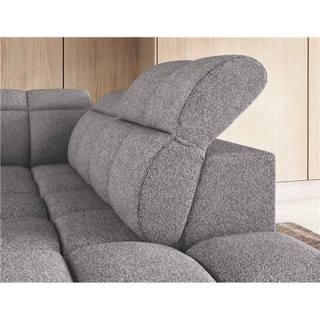 Corner sofa Elfalconn R, electrically extendable, Paolli 04, grey, H107x258x208cm