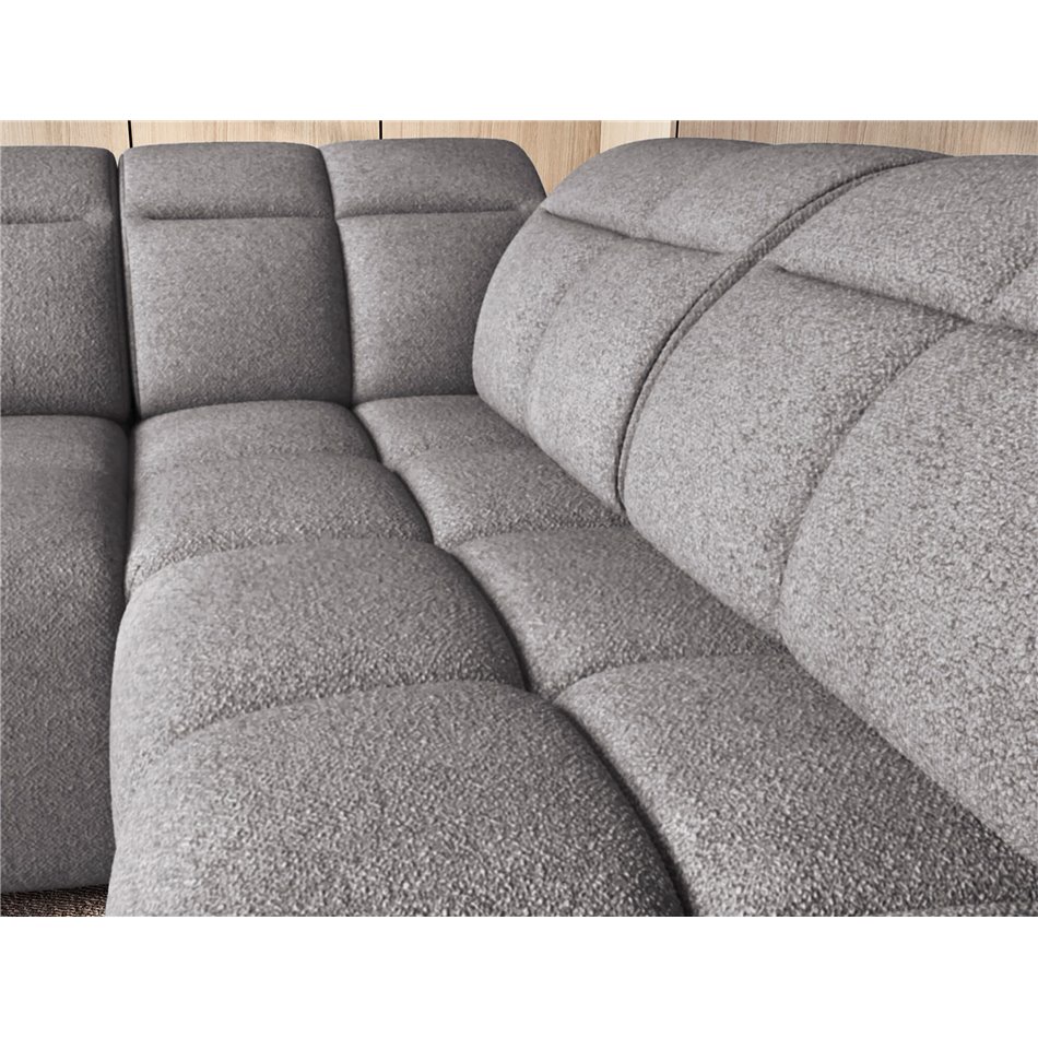 Corner sofa Elfalconn R, electrically extendable, Paolli 04, grey, H107x258x208cm