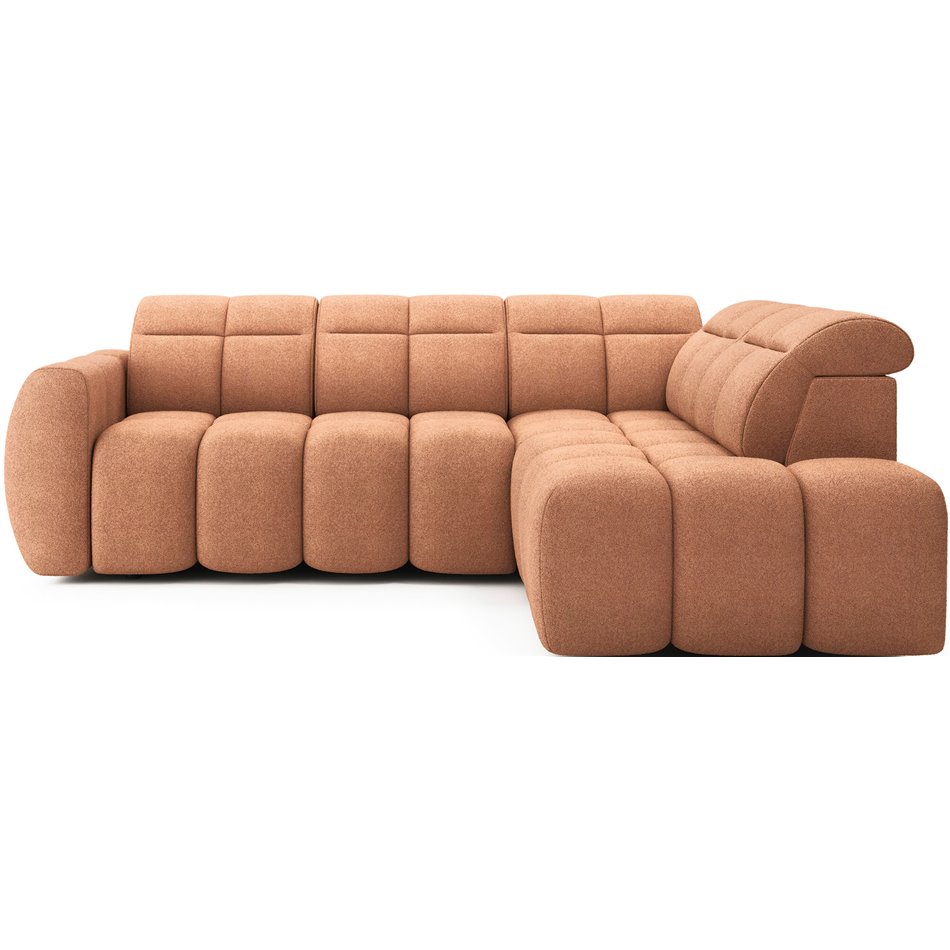 Corner sofa Elfalconn R, electrically extendable, Xillar 24, pink, H107x258x208cm