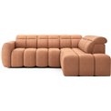 Corner sofa Elfalconn R, electrically extendable, Xillar 24, pink, H107x258x208cm