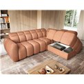 Corner sofa Elfalconn R, electrically extendable, Xillar 24, pink, H107x258x208cm