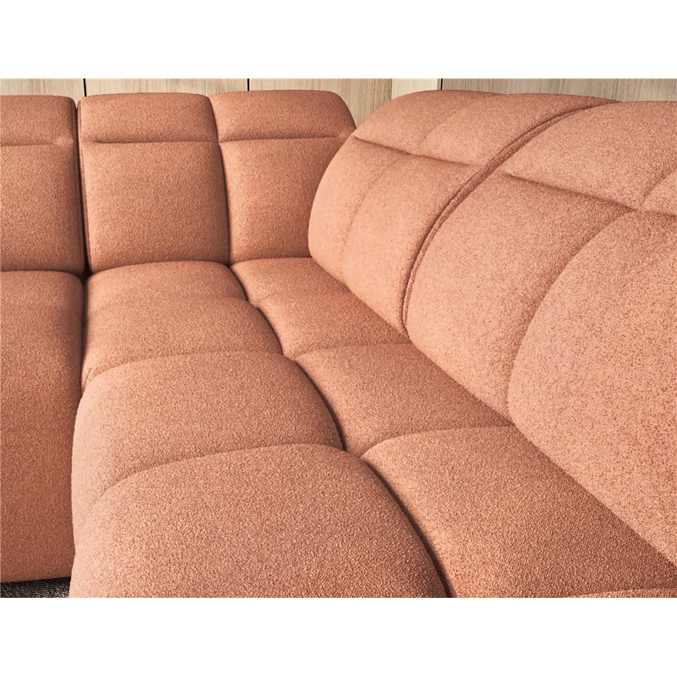 Corner sofa Elfalconn R, electrically extendable, Xillar 24, pink, H107x258x208cm