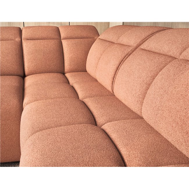 Corner sofa Elfalconn R, electrically extendable, Xillar 24, pink, H107x258x208cm