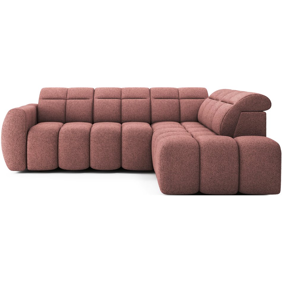 Corner sofa Elfalconn R, electrically extendable, Paolli 24, pink, H107x258x208cm