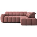 Corner sofa Elfalconn R, electrically extendable, Paolli 24, pink, H107x258x208cm