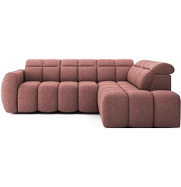 Corner sofa Elfalconn R, electrically extendable, Paolli 24, pink, H107x258x208cm