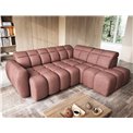 Corner sofa Elfalconn R, electrically extendable, Paolli 24, pink, H107x258x208cm