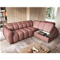 Corner sofa Elfalconn R, electrically extendable, Paolli 24, pink, H107x258x208cm