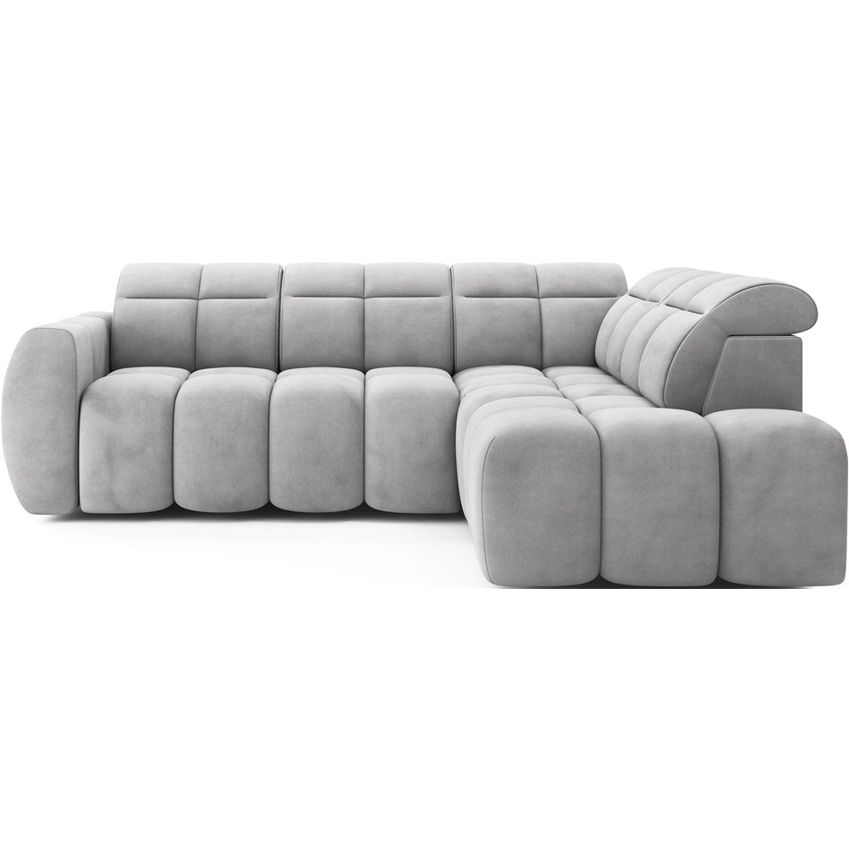 Corner sofa Elfalconn R, electrically extendable, Sola 04, grey, H107x258x208cm
