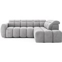 Corner sofa Elfalconn R, electrically extendable, Sola 04, grey, H107x258x208cm
