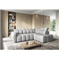 Corner sofa Elfalconn R, electrically extendable, Sola 04, grey, H107x258x208cm