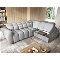 Corner sofa Elfalconn R, electrically extendable, Sola 04, grey, H107x258x208cm