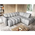 Corner sofa Elfalconn R, electrically extendable, Sola 04, grey, H107x258x208cm