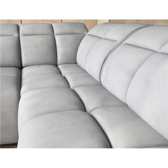 Corner sofa Elfalconn R, electrically extendable, Sola 04, grey, H107x258x208cm