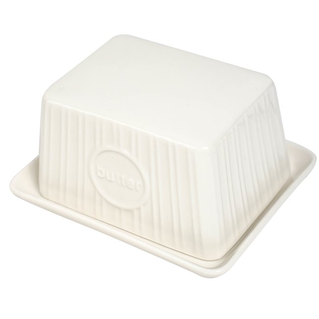 Butter dish, white, H8x15x12.5cm