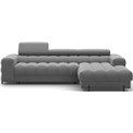 Corner sofa Elferlo R, sleeping function, Sola 06, dark grey, H93x285x181cm