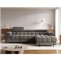 Corner sofa Elferlo R, sleeping function, Sola 06, dark grey, H93x285x181cm