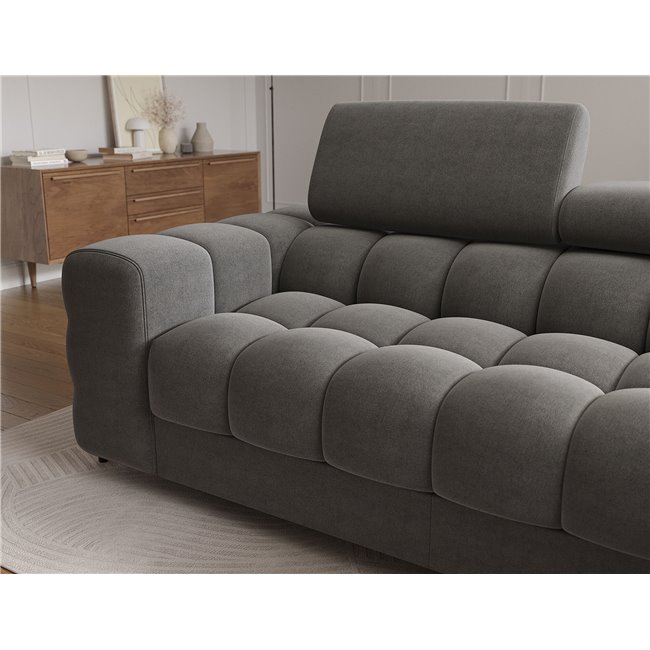 Corner sofa Elferlo R, sleeping function, Sola 06, dark grey, H93x285x181cm