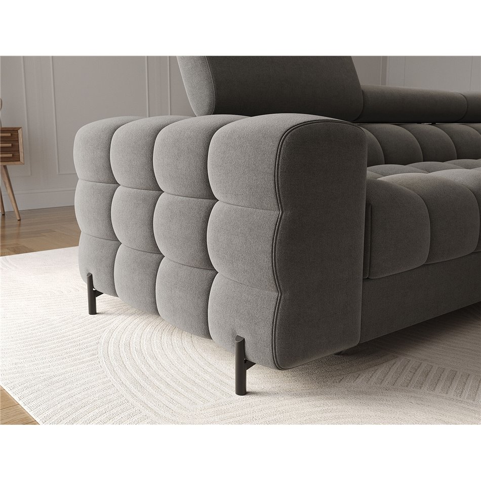 Corner sofa Elferlo R, sleeping function, Sola 06, dark grey, H93x285x181cm