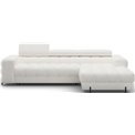 Corner sofa Elferlo R, sleeping function, Amore 01, boucle, white, H93x285x181cm