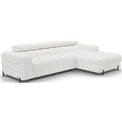 Corner sofa Elferlo R, sleeping function, Amore 01, boucle, white, H93x285x181cm
