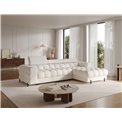 Corner sofa Elferlo R, sleeping function, Amore 01, boucle, white, H93x285x181cm
