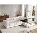 Corner sofa Elferlo R, sleeping function, Amore 01, boucle, white, H93x285x181cm