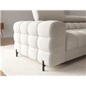 Corner sofa Elferlo R, sleeping function, Amore 01, boucle, white, H93x285x181cm