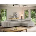 Corner sofa Elkanedo R, sleeping function, Royal 18, boucle, beige, H86x269x204cm