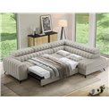 Corner sofa Elkanedo R, sleeping function, Royal 18, boucle, beige, H86x269x204cm