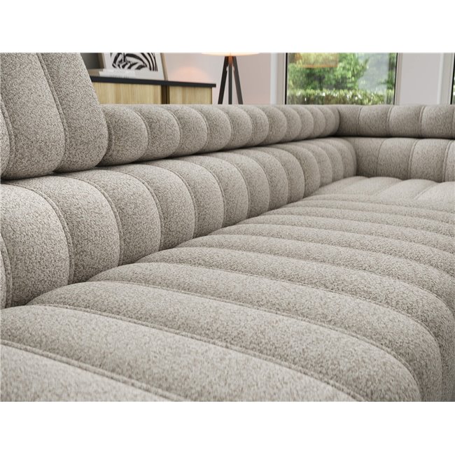 Corner sofa Elkanedo R, sleeping function, Royal 18, boucle, beige, H86x269x204cm